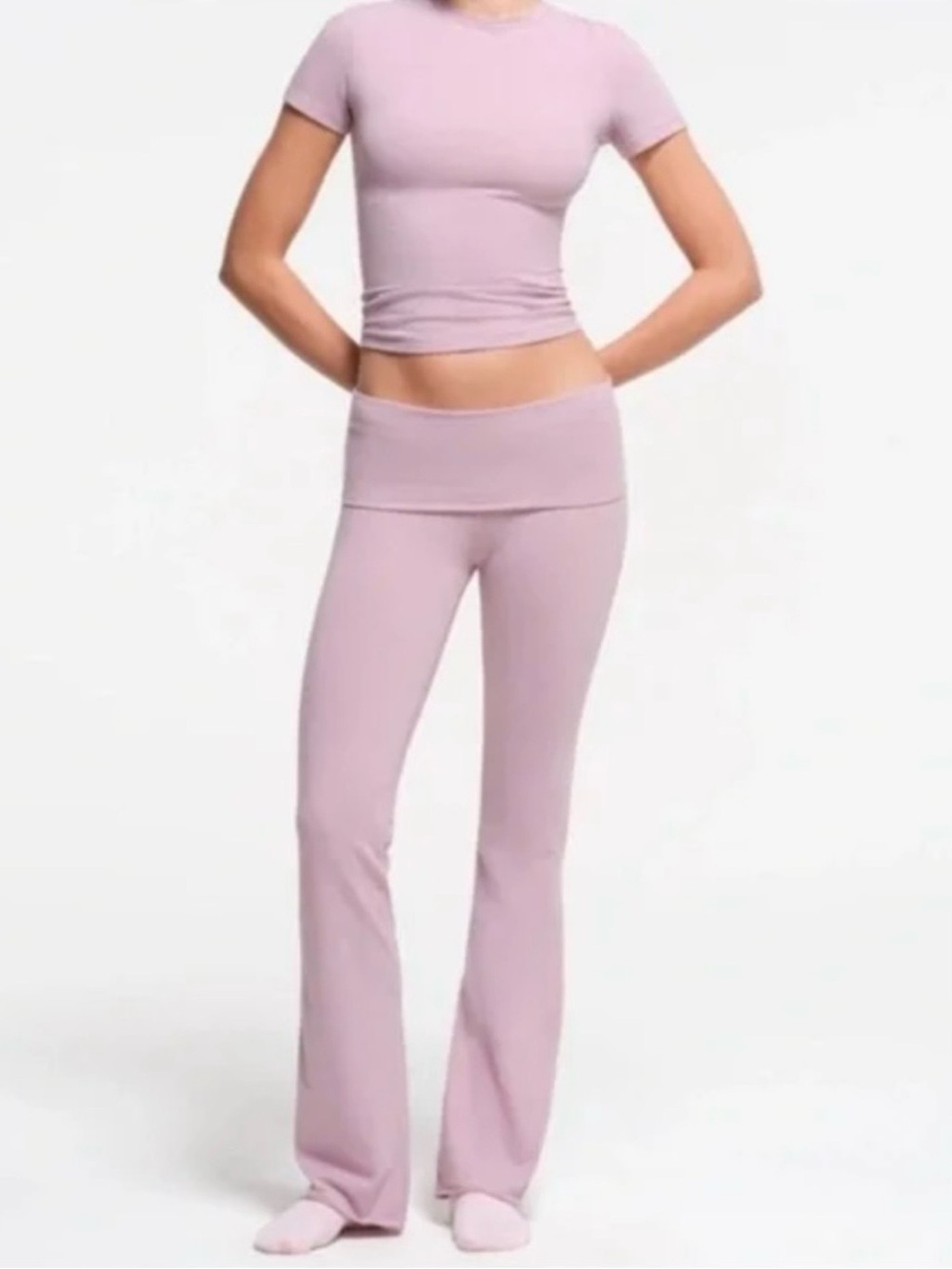 Skims cotton jersey foldover pant in jersey